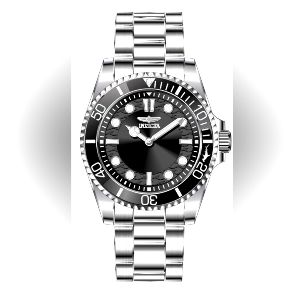 Invicta Pro Diver Men’s Black Dial Stainless Steel Watch 43mm